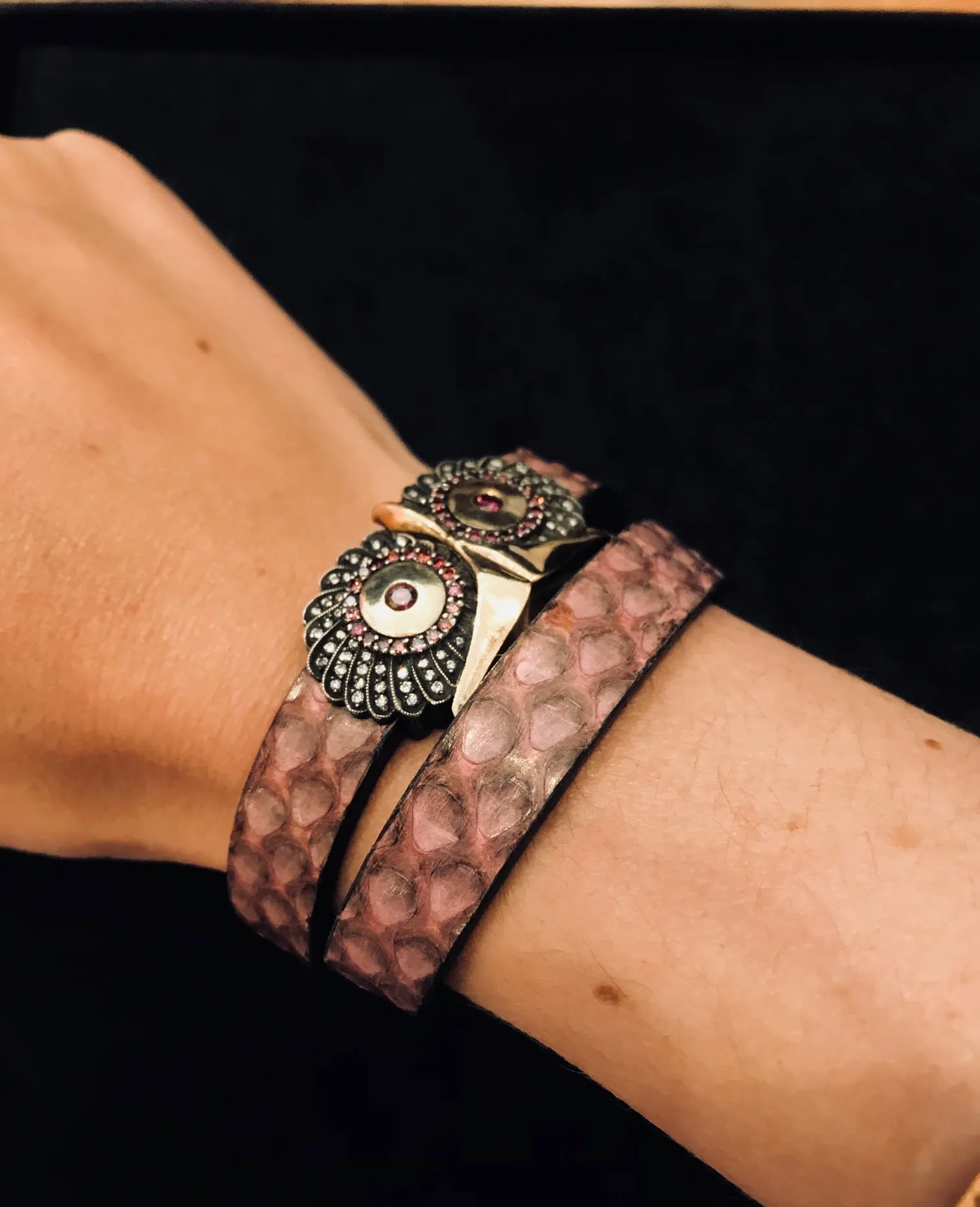 TARU DOUBLE WRAP OWL BRACELET