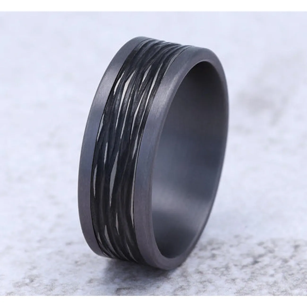 Teak Tantalum & Titanium Comfort Fit 8.0 Wedding Band Ring