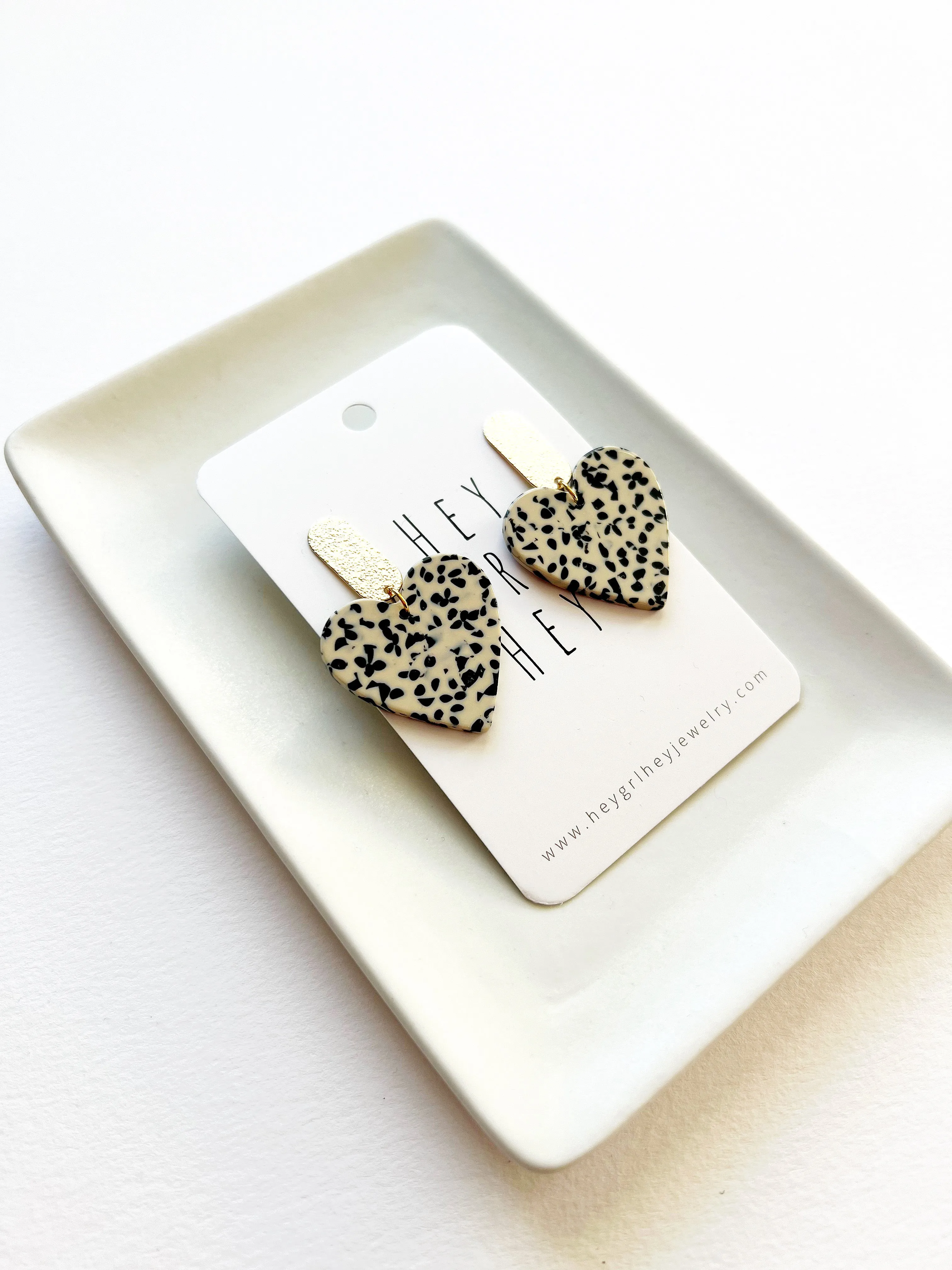 The Dalmatian Heart Earrings