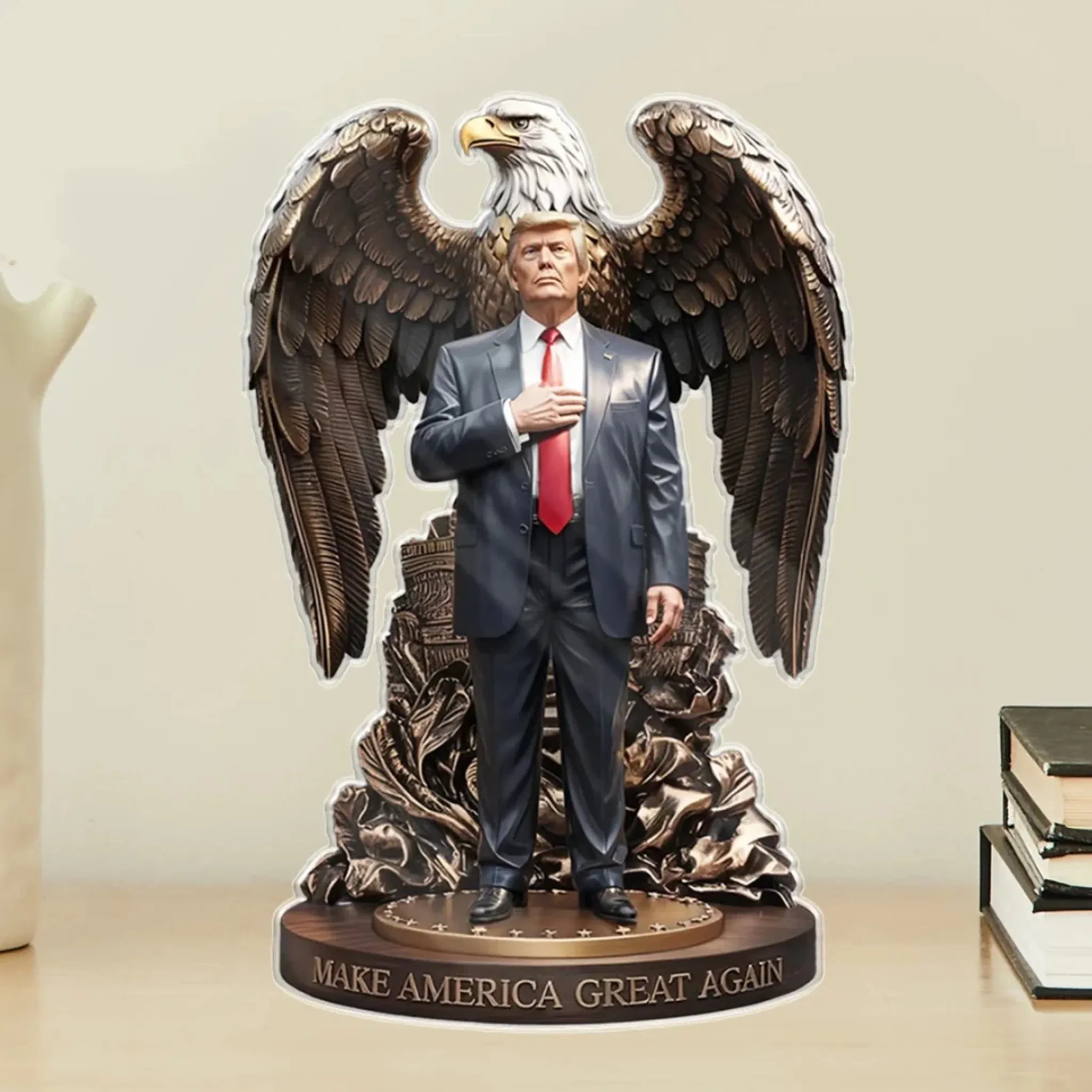 The Eagle Watches, He Commands - US Patriotic Pride Acrylic Plaque Custom Shape