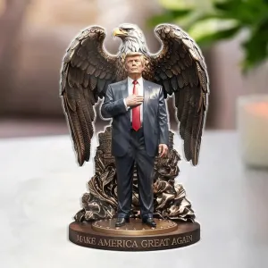 The Eagle Watches, He Commands - US Patriotic Pride Acrylic Plaque Custom Shape