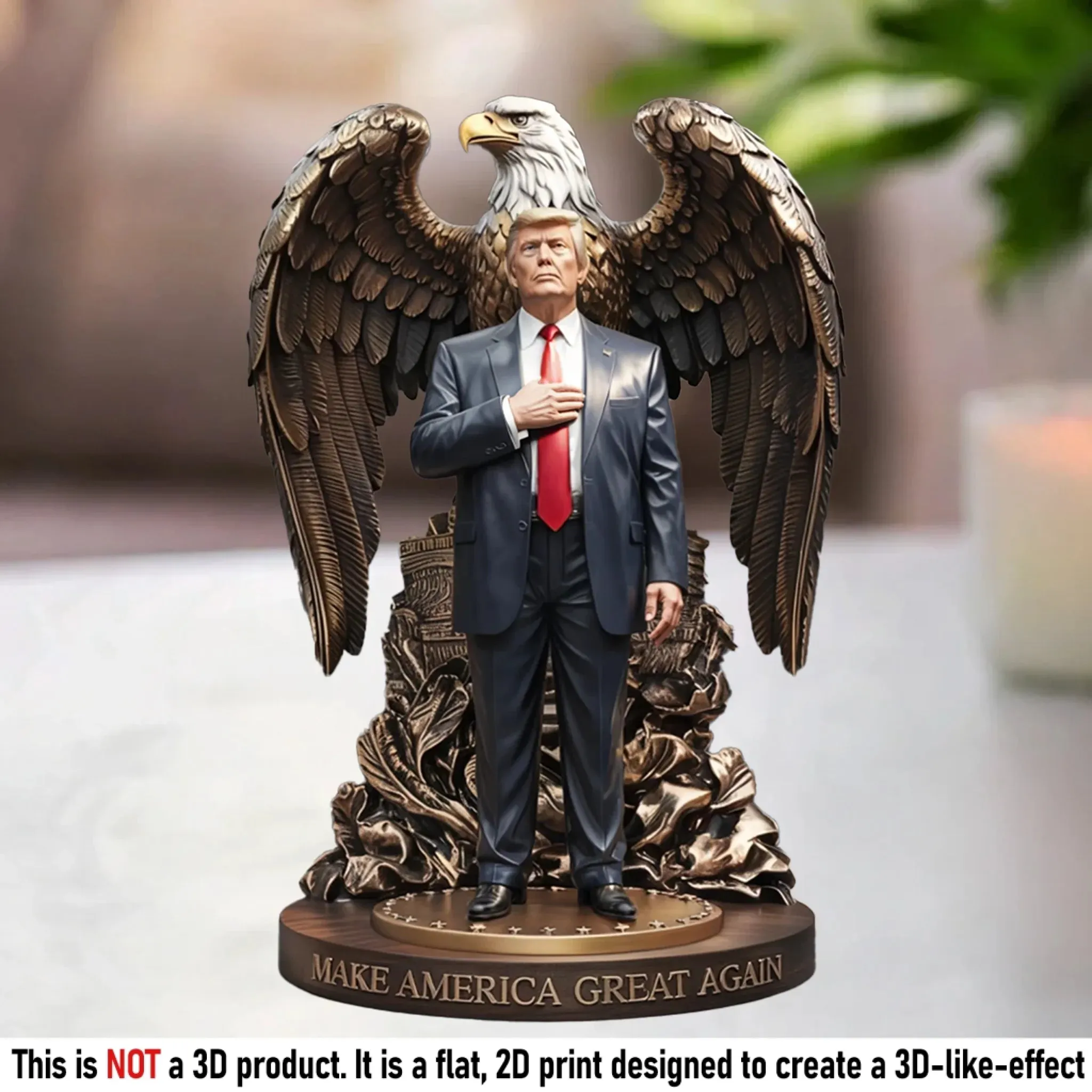The Eagle Watches, He Commands - US Patriotic Pride Acrylic Plaque Custom Shape