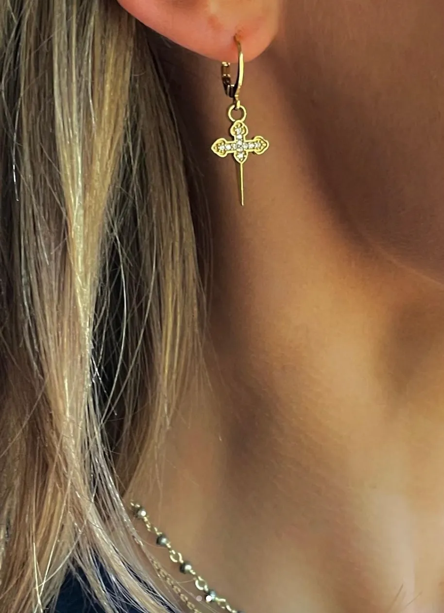 The Sword Earrings ↠ White