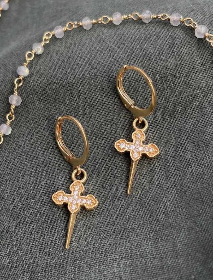 The Sword Earrings ↠ White