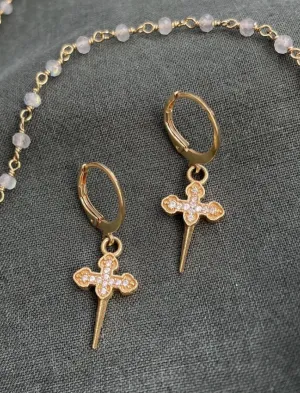 The Sword Earrings ↠ White