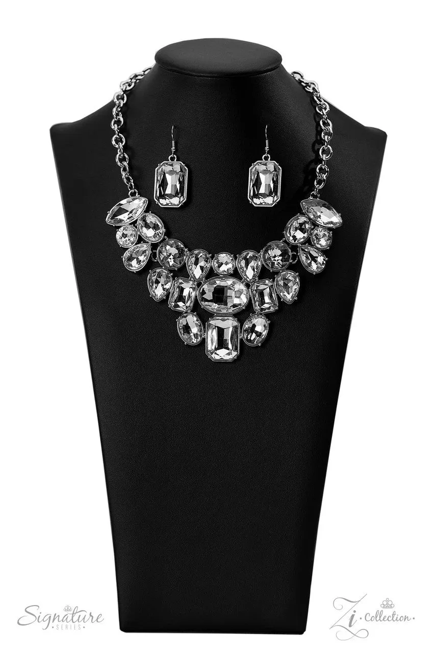 The Tasha - 2022 Zi Collection - White Rhinestone Statement Paparazzi Necklace