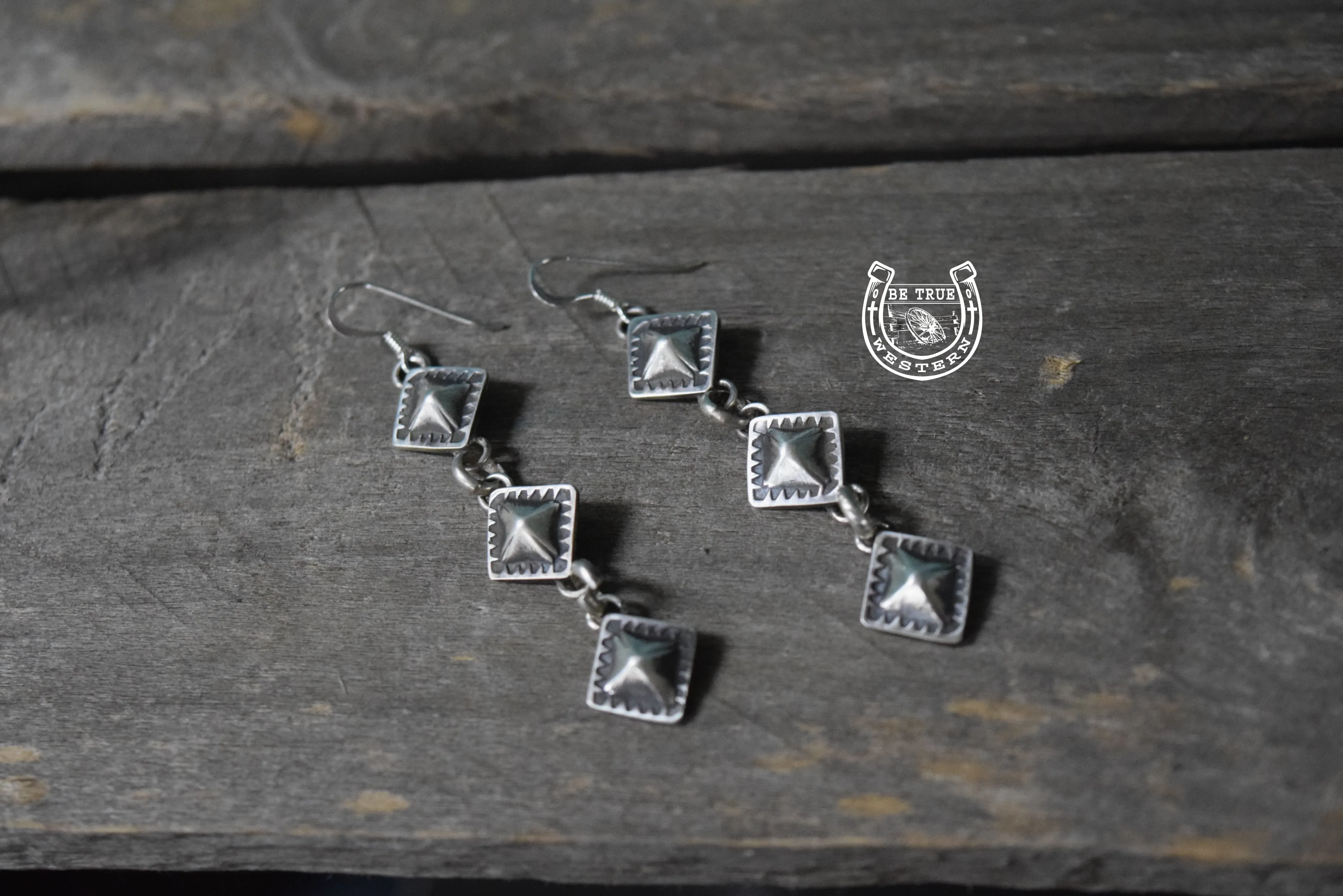 The Triangular Dangle Sterling Silver Earrings