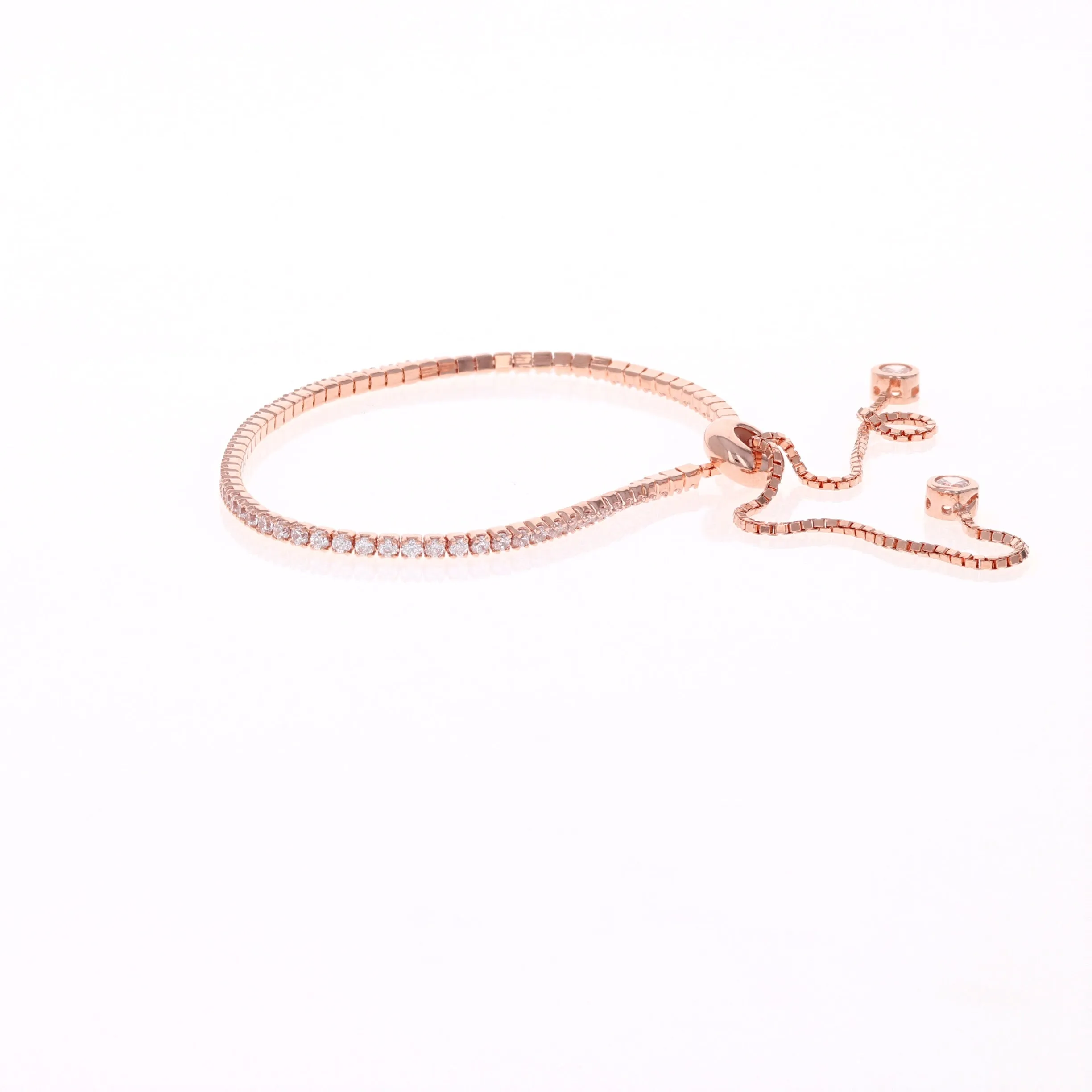 Thin Rose Cz Tennis Bracelet