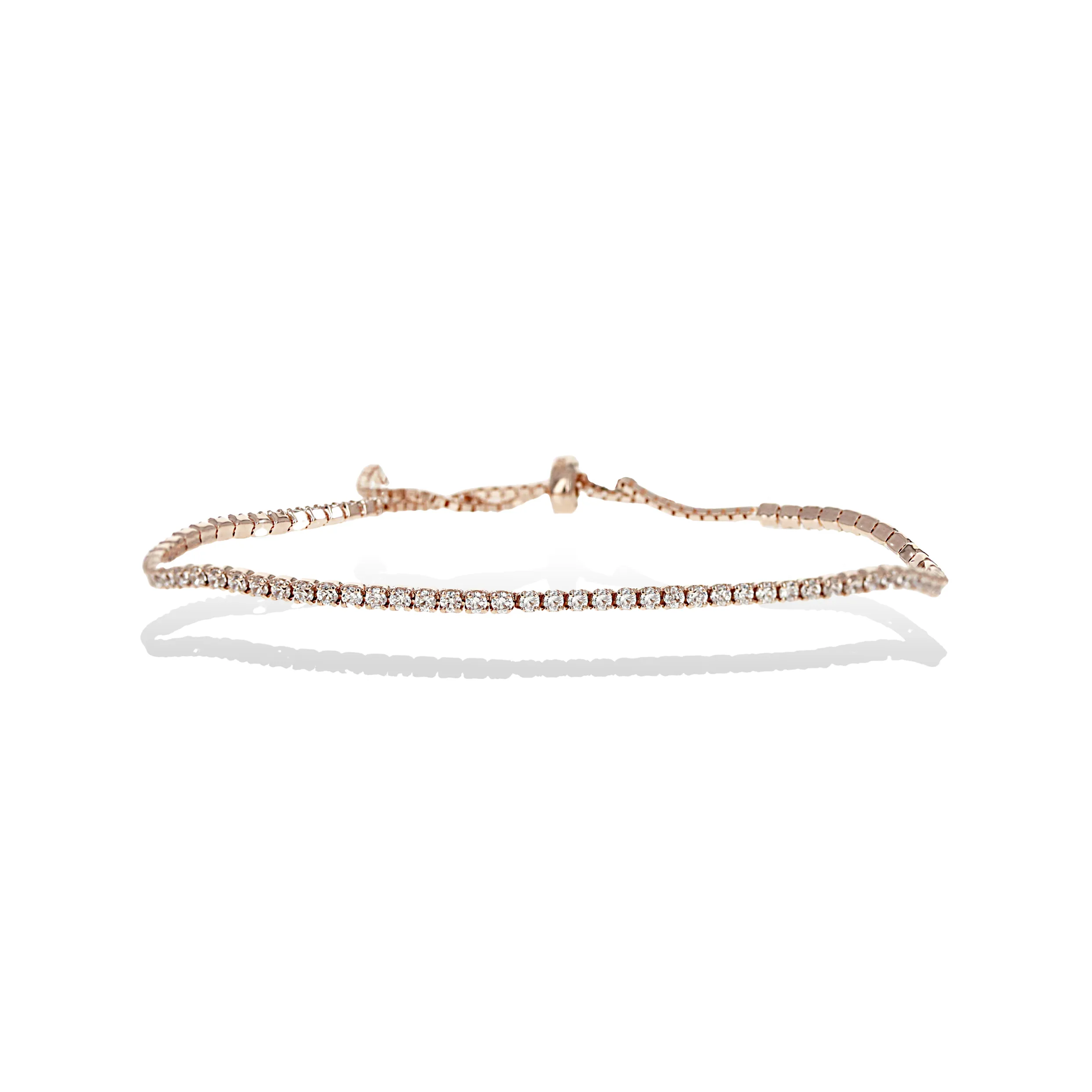 Thin Rose Cz Tennis Bracelet