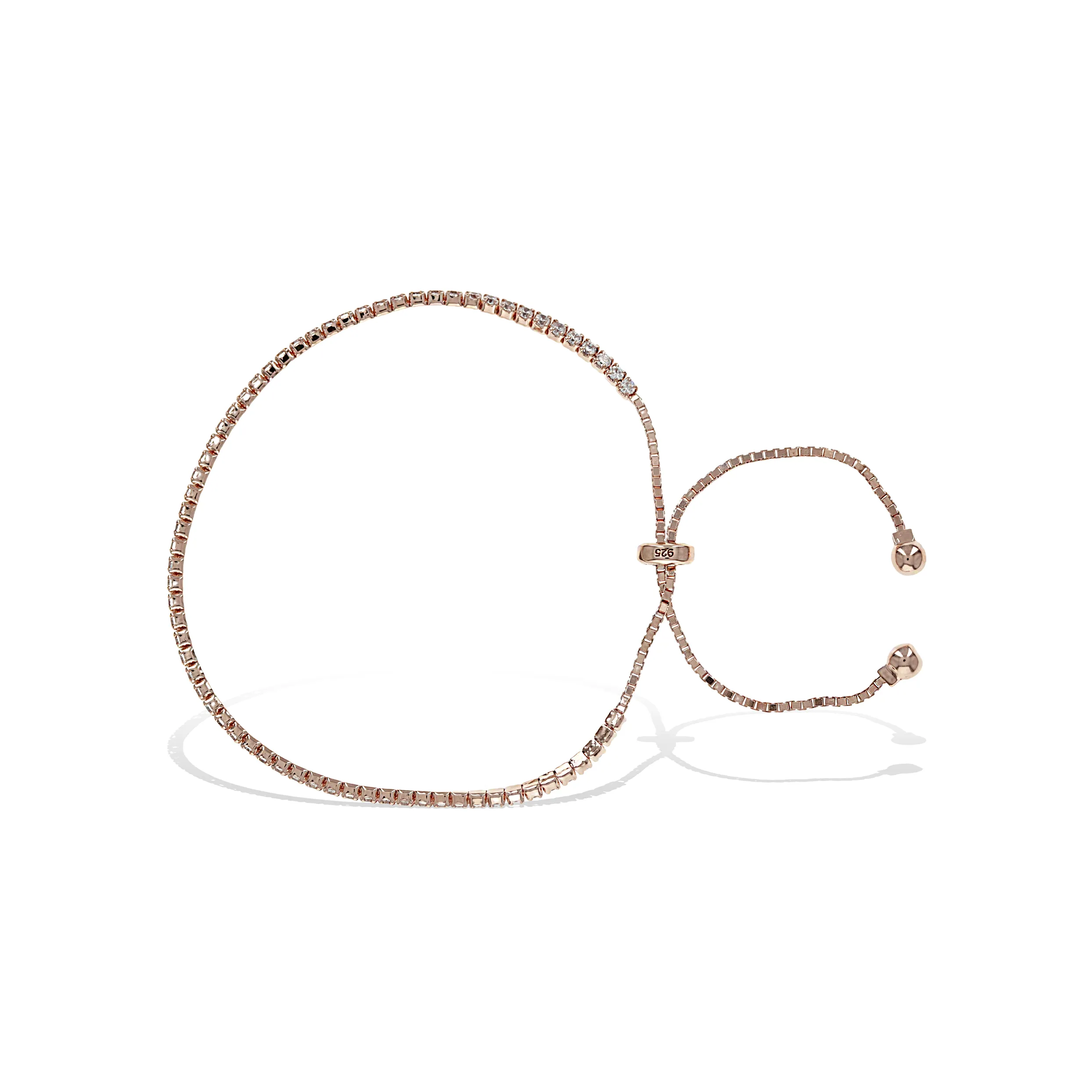 Thin Rose Cz Tennis Bracelet