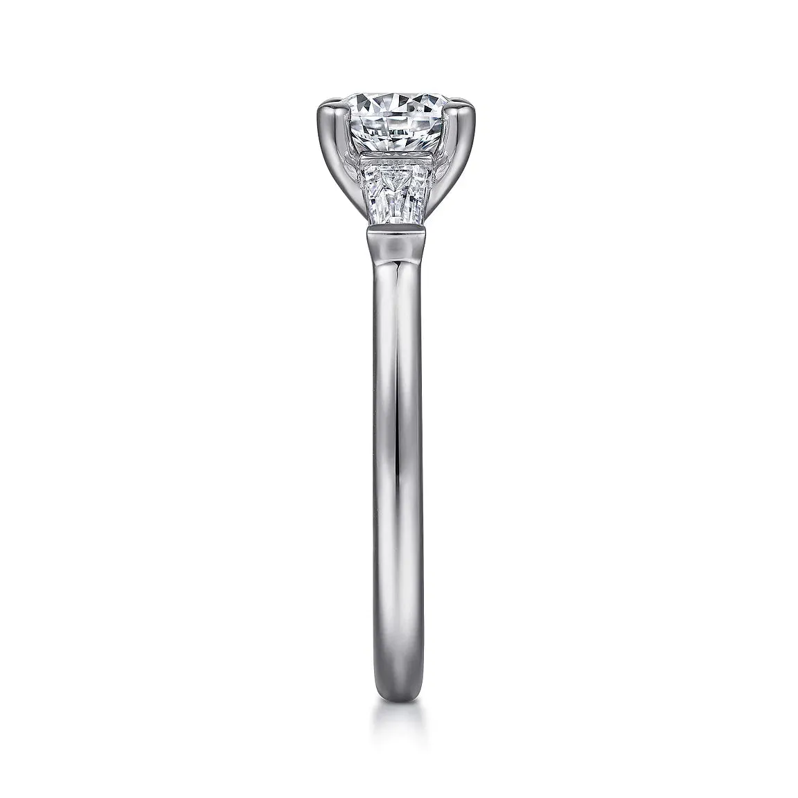 Three Stone Baguette Diamond Engagement Ring Mounting
