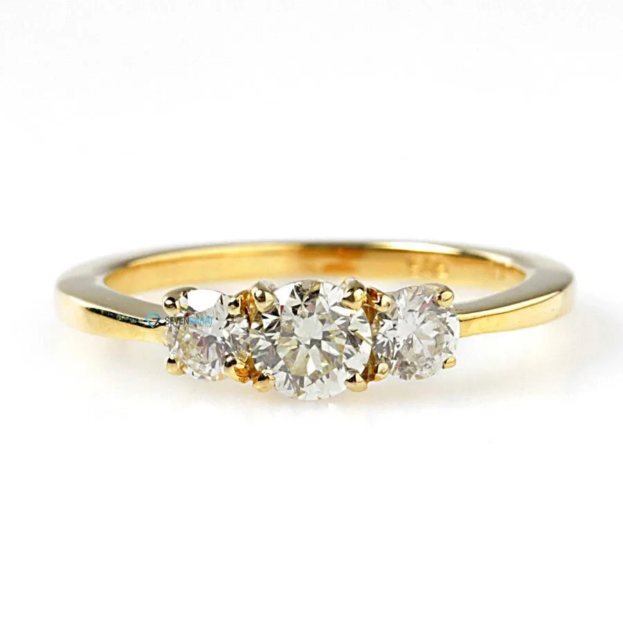 Three stone engagement ring-Three stone ring-0.50ct Diamond Eternity Wedding Band-Stacking gold rings- Diamond Band-Three Stone Wedding Band