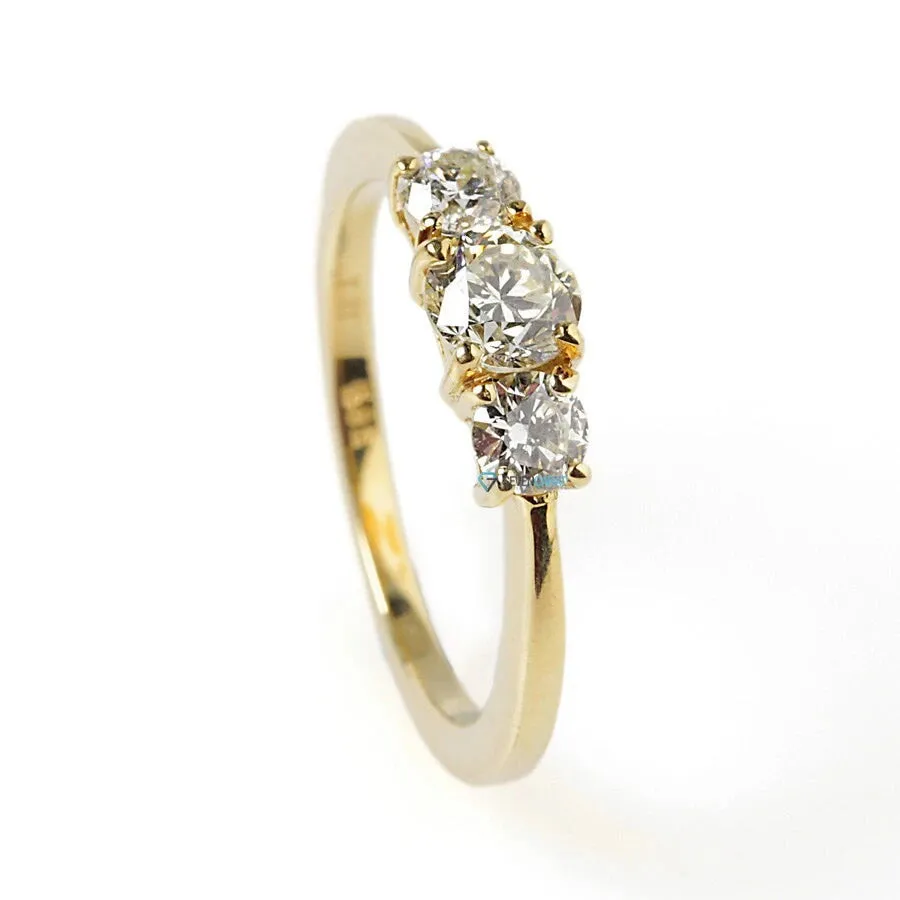 Three stone engagement ring-Three stone ring-0.50ct Diamond Eternity Wedding Band-Stacking gold rings- Diamond Band-Three Stone Wedding Band