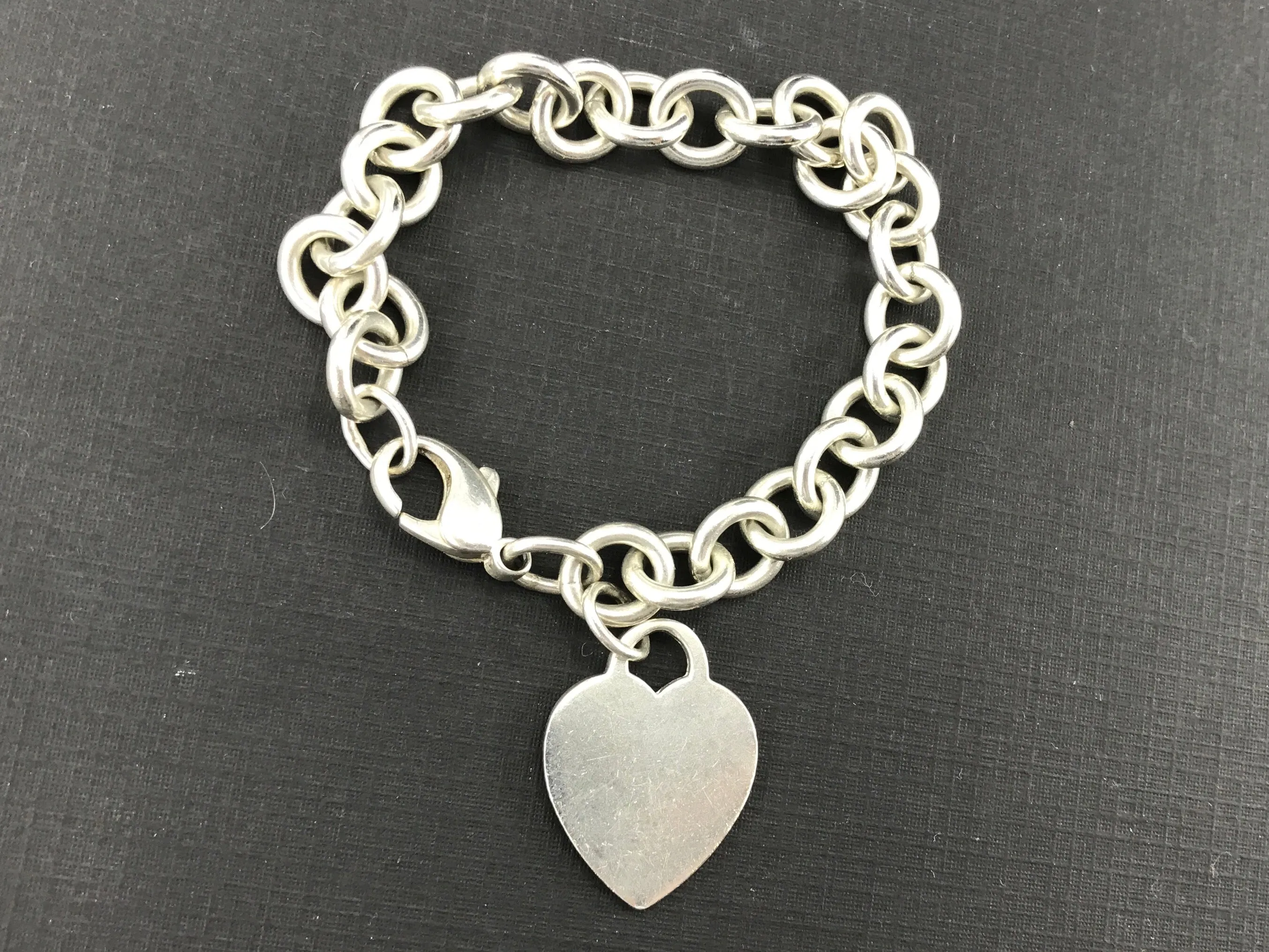 Tiffany & Co Sterling Silver Heart Tag Bracelet 7.75"