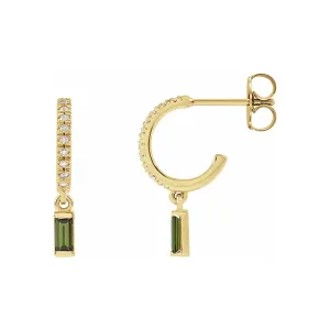 Tourmaline Diamond Huggies