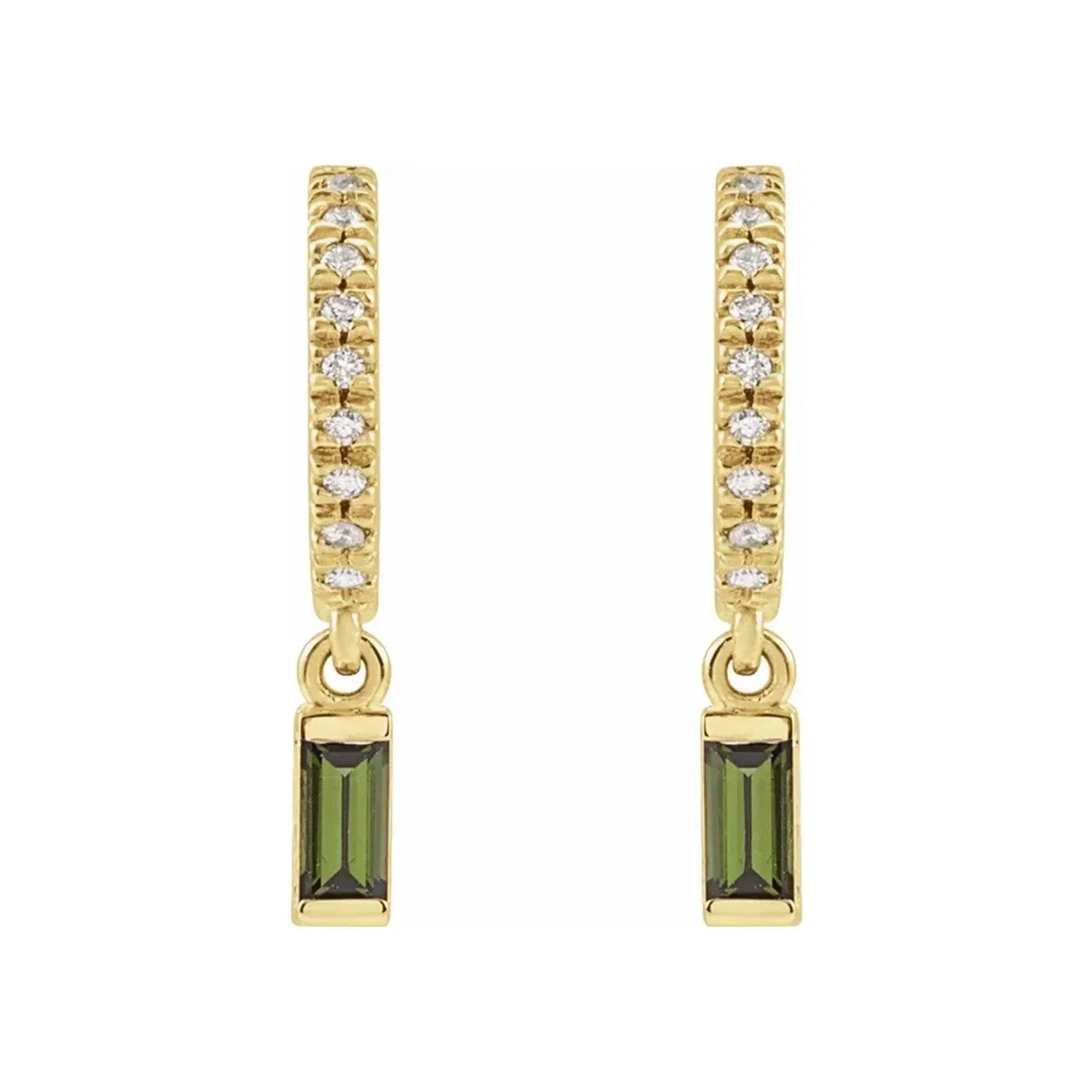 Tourmaline Diamond Huggies