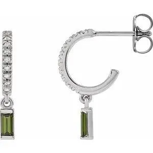 Tourmaline Diamond Huggies