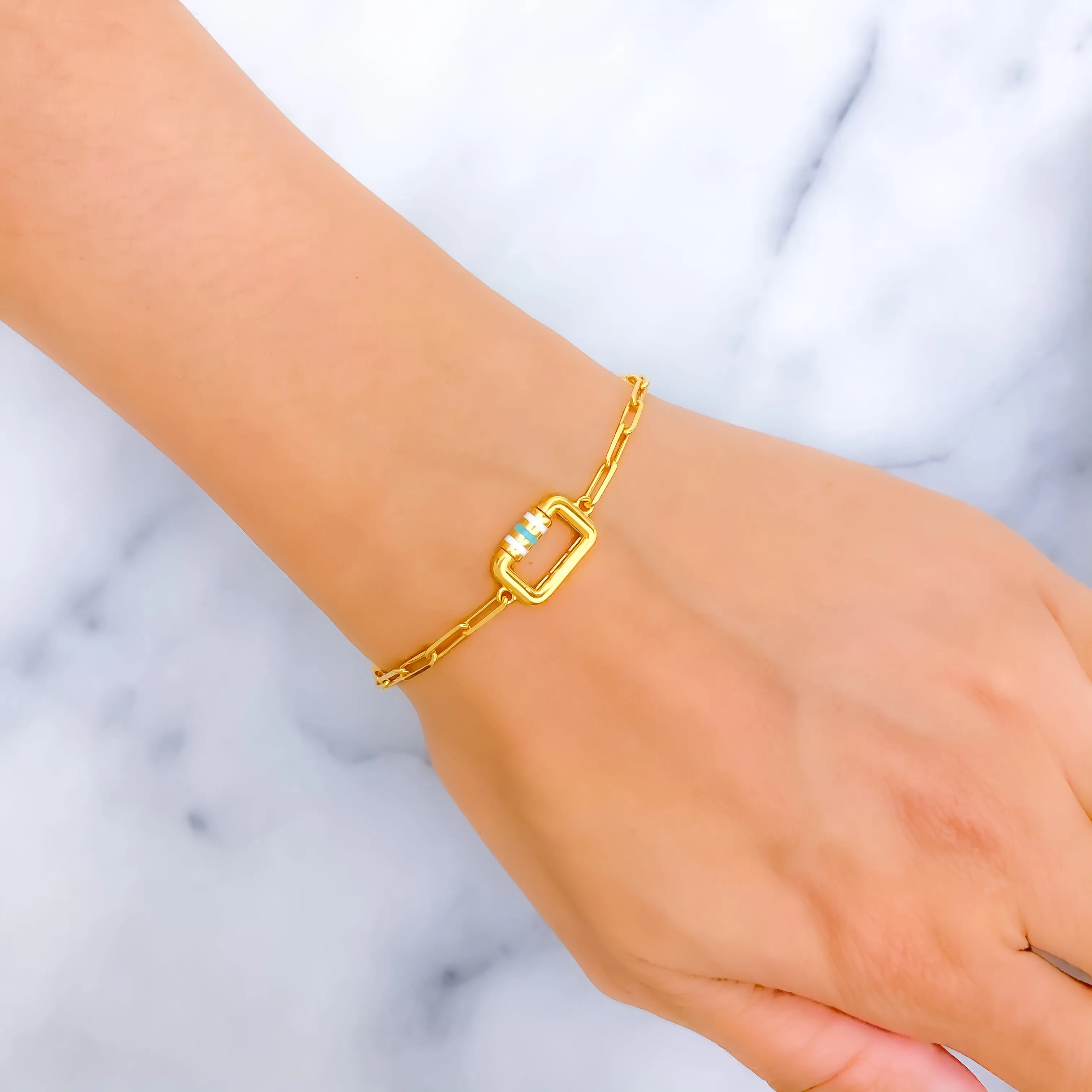 Trendy Unique 21k Gold Bracelet