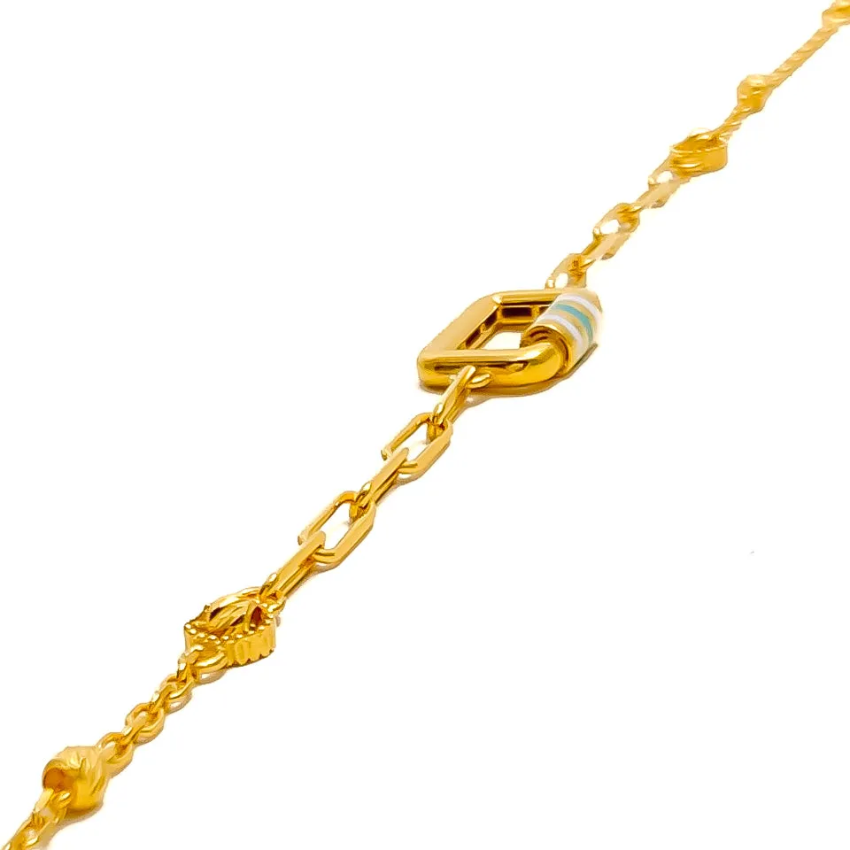 Trendy Unique 21k Gold Bracelet