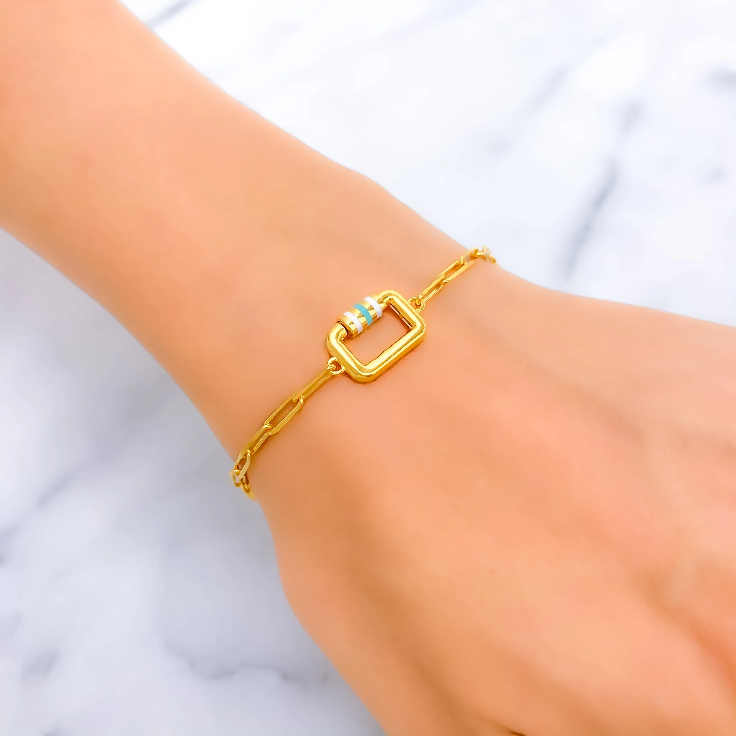Trendy Unique 21k Gold Bracelet