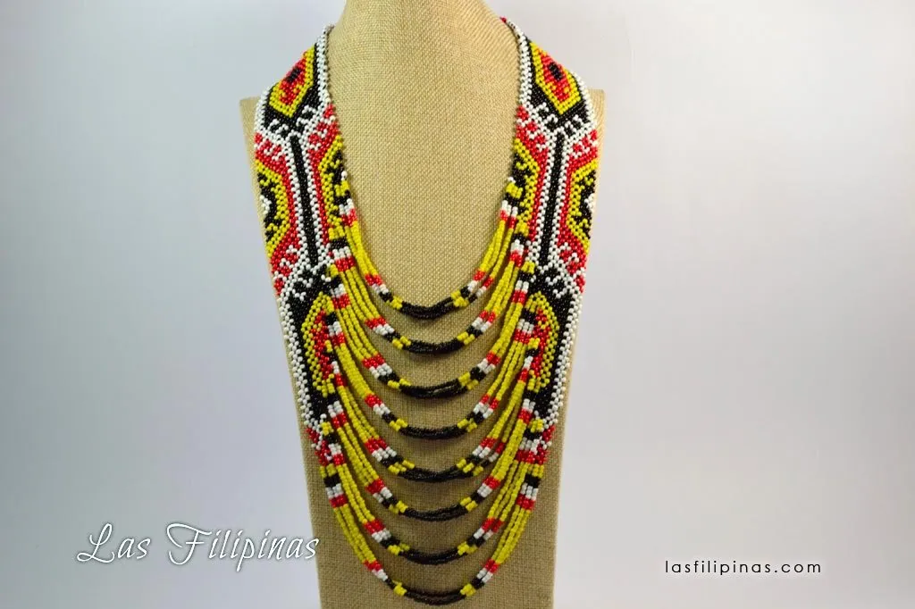 TRIBAL STATEMENT NECKLACE - Ethnic Mandaya Beaded Design