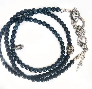 Triple Wrap 2-tone Mini Skull Bracelet/ Necklace
