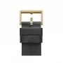 Tube watch D42 brass with black leather strap