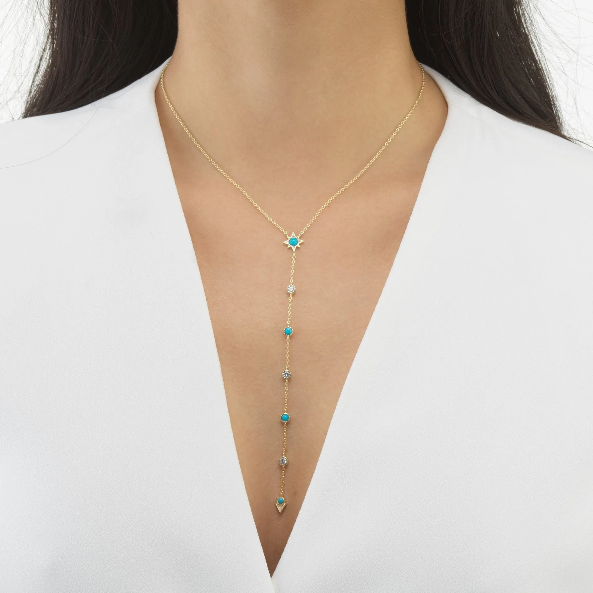 Turquoise Bezel Lariat