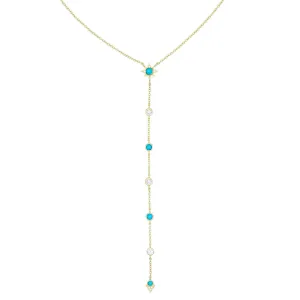 Turquoise Bezel Lariat