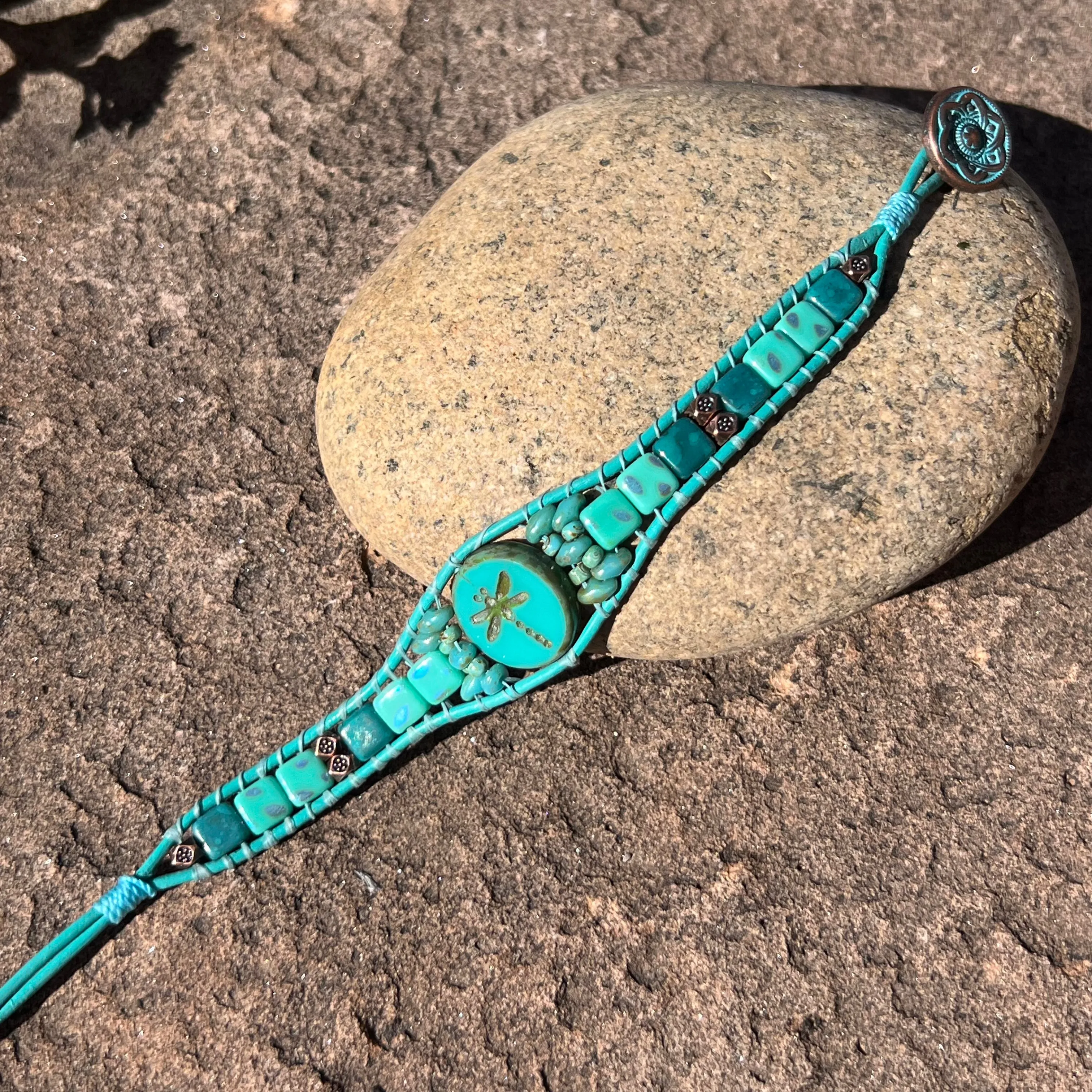 Turquoise dragonfly bracelet