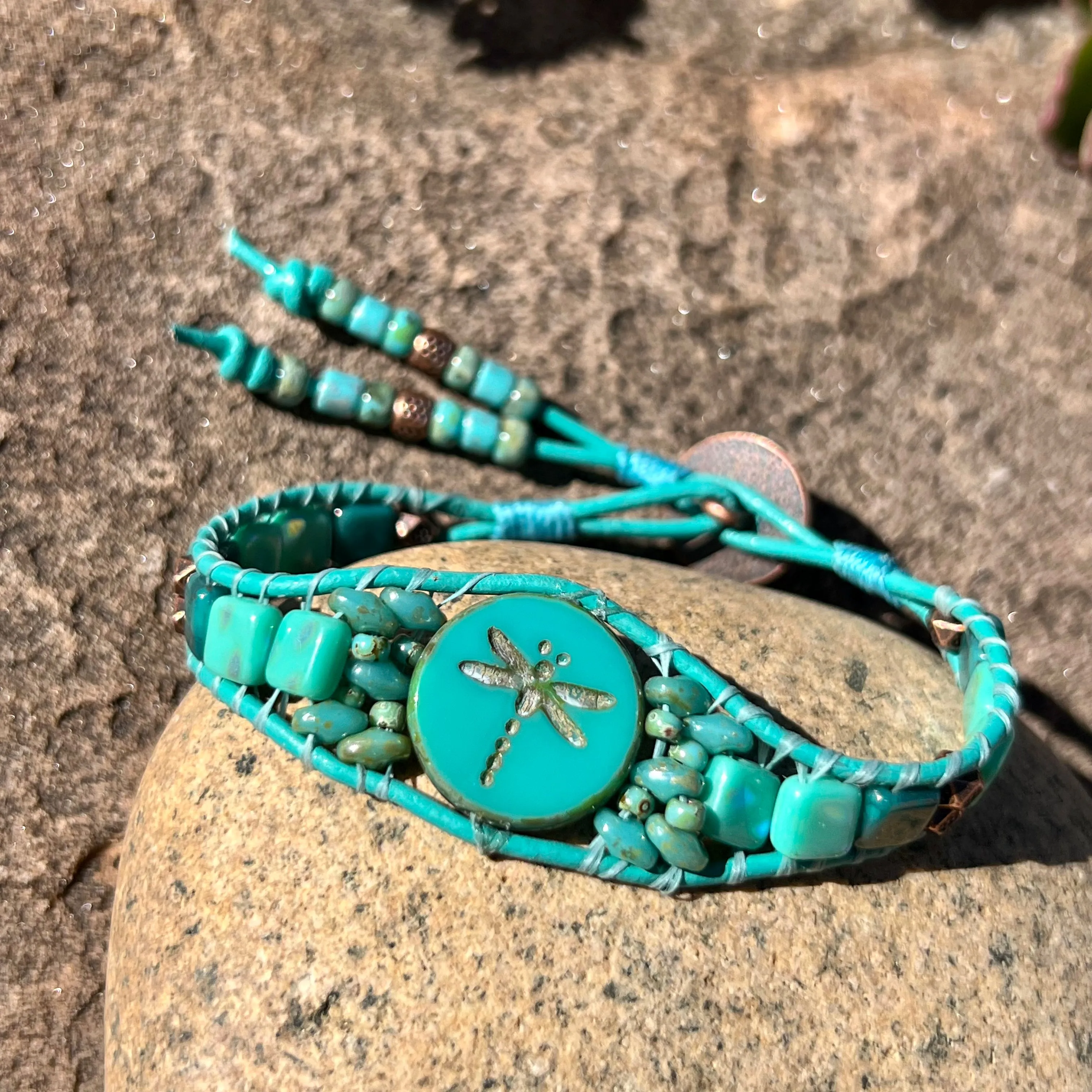 Turquoise dragonfly bracelet
