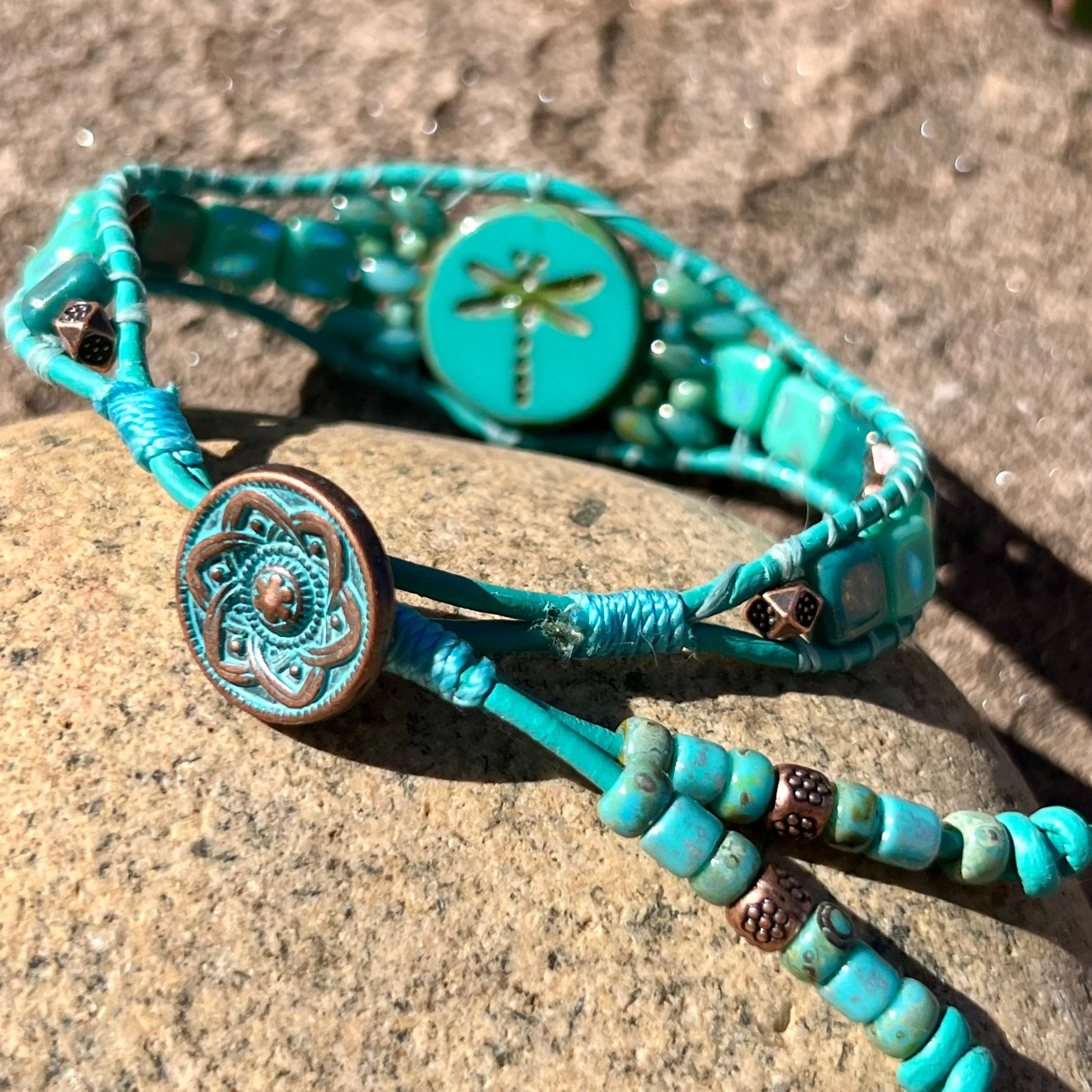 Turquoise dragonfly bracelet