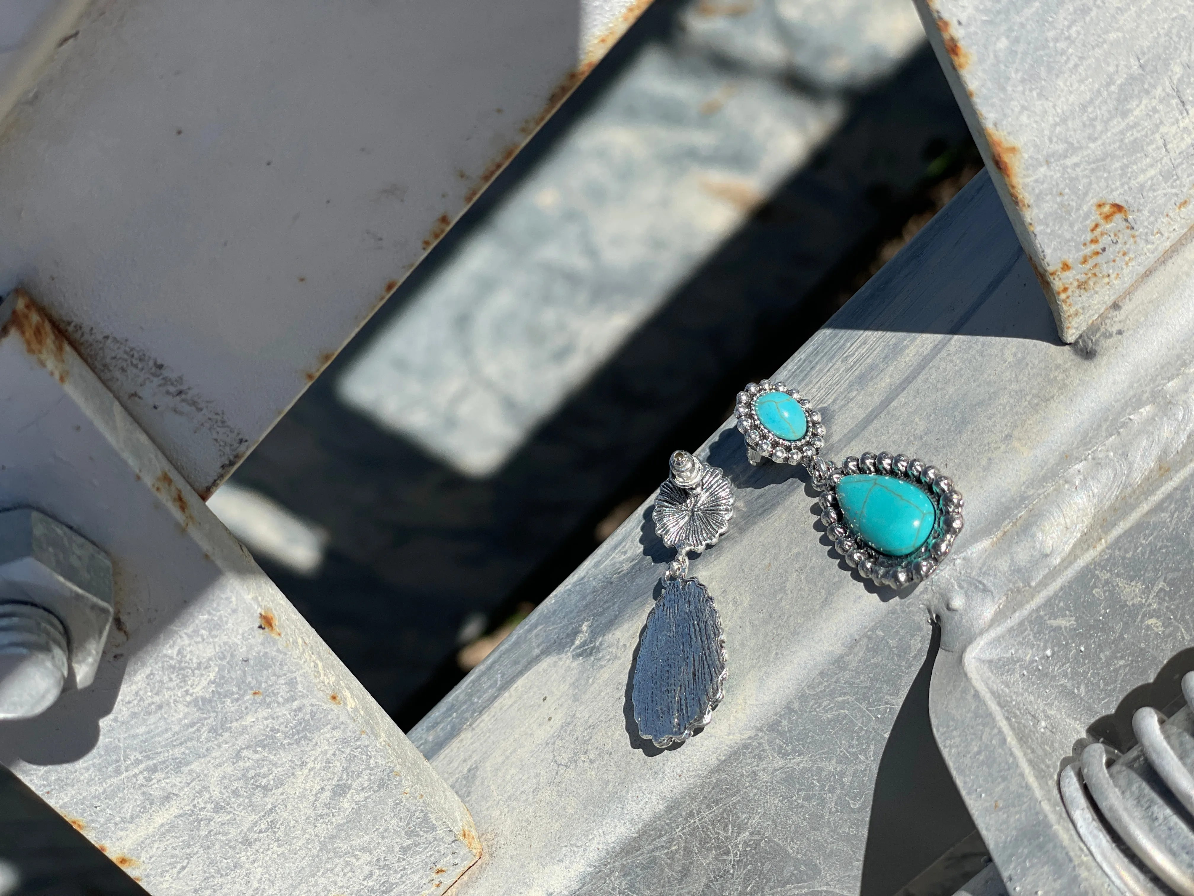 Turquoise Stud Drop Earring