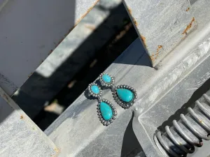 Turquoise Stud Drop Earring