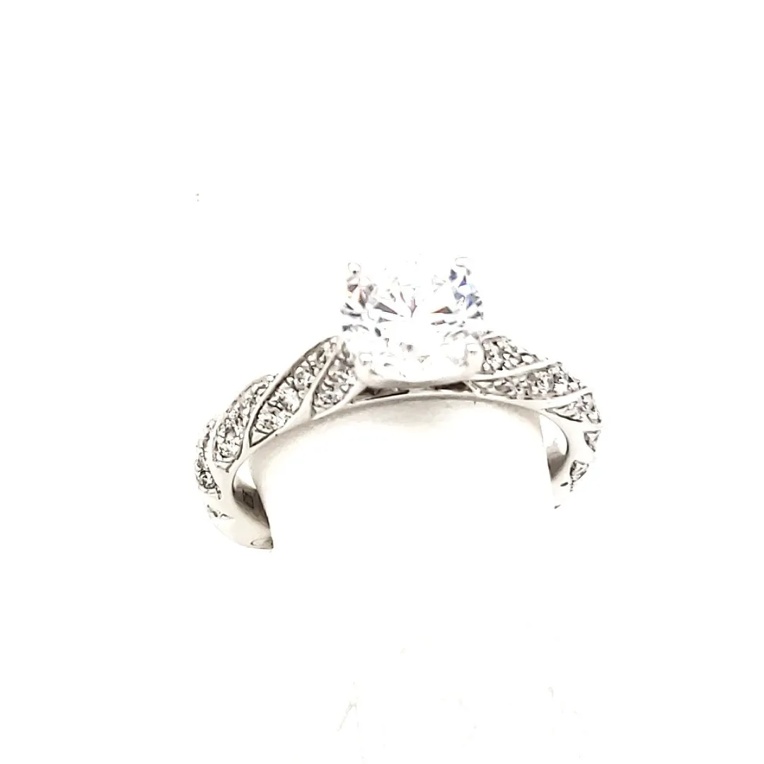 Twisted Milgrain 14KW Diamond Engagement Ring