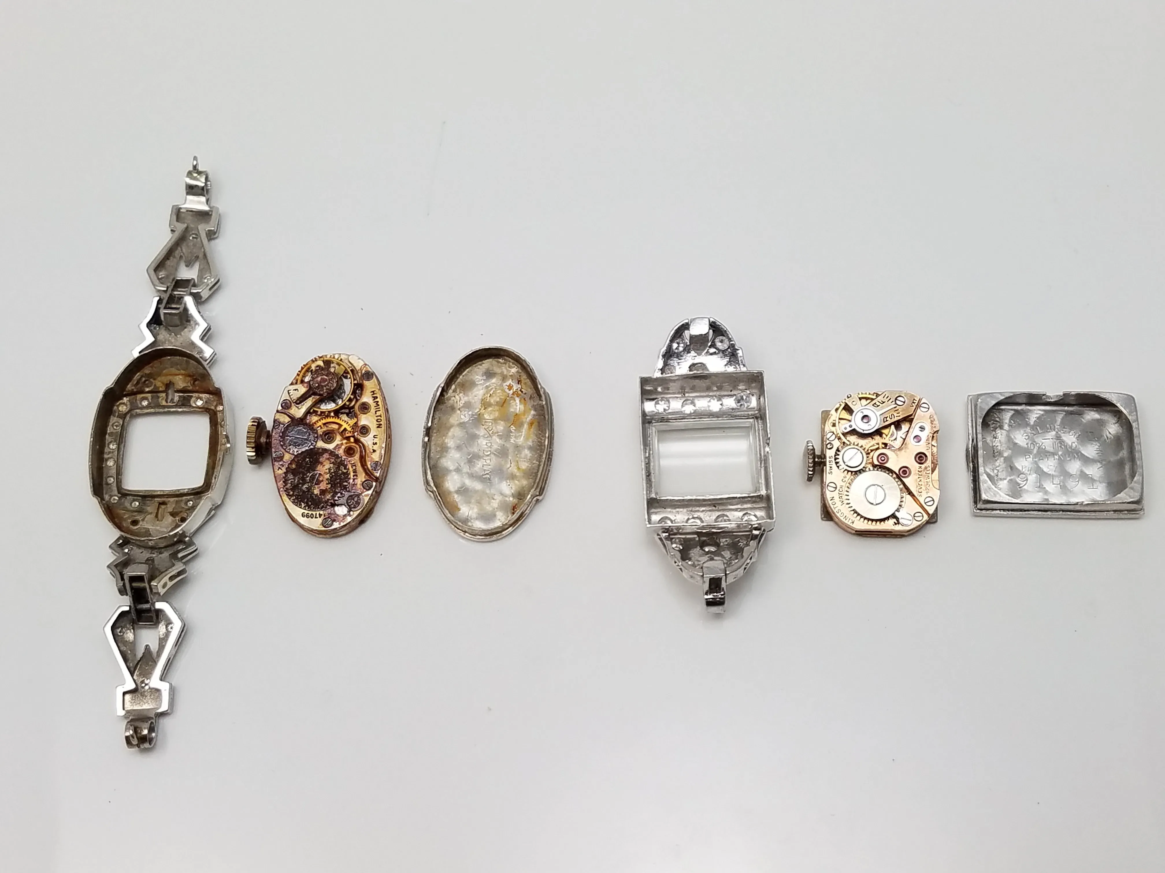 Two Vintage Platinum Diamond Watches *To Restore*