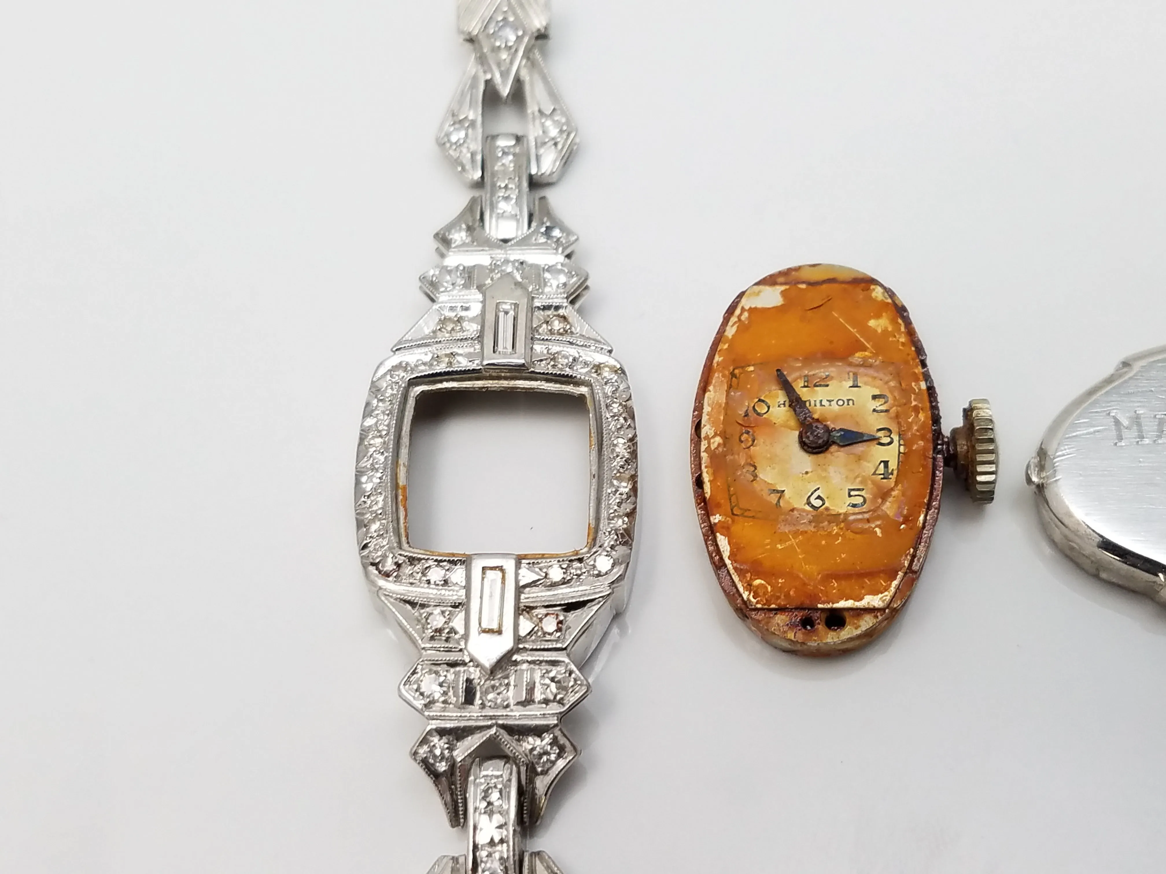 Two Vintage Platinum Diamond Watches *To Restore*