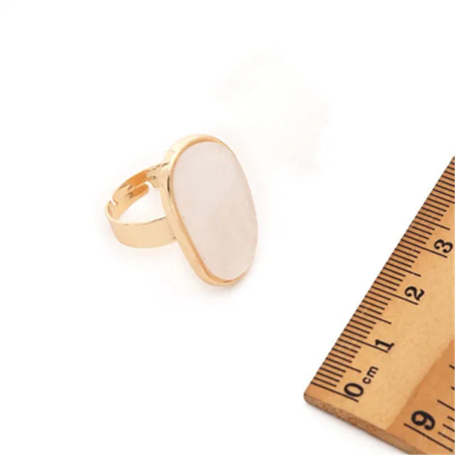 Unique Big Resin Ring 14K Gold Women Wedding Jewelry