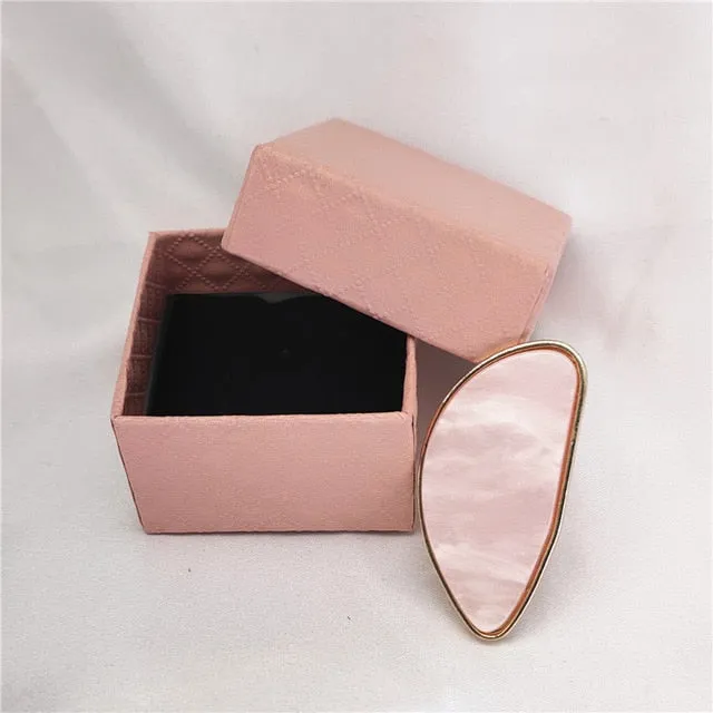 Unique Big Resin Ring 14K Gold Women Wedding Jewelry