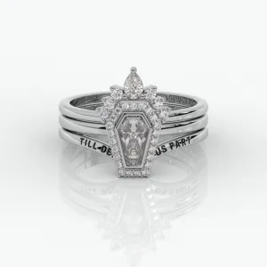 Until Death Rings- Limited Coffin Shape Diamond Wedding Rings