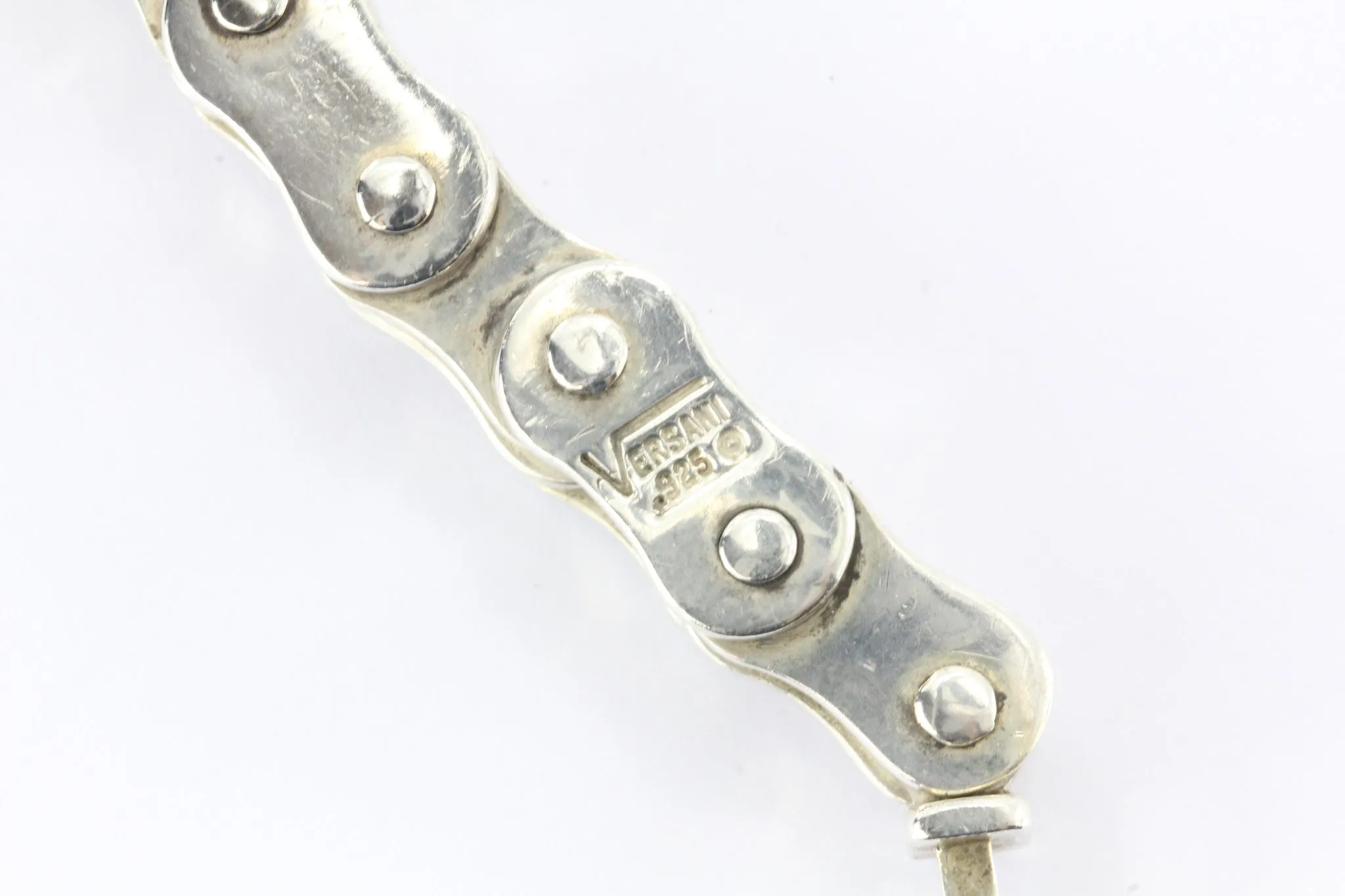 Versani Sterling Silver Heavy Bicycle Link Chain Bracelet 7.5"