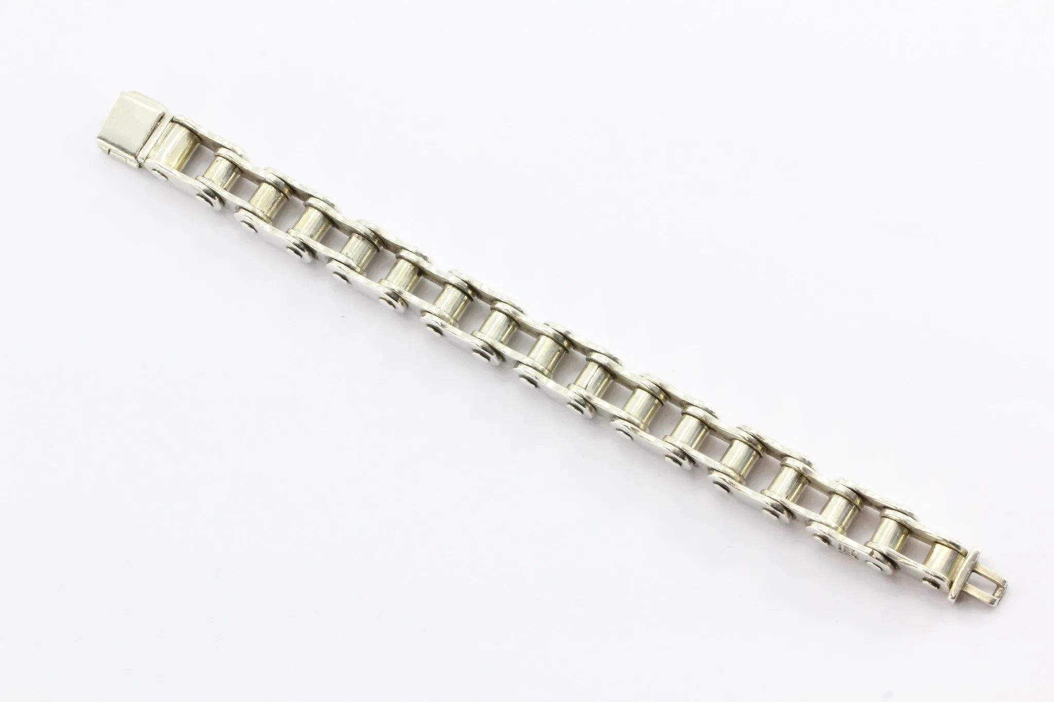 Versani Sterling Silver Heavy Bicycle Link Chain Bracelet 7.5"