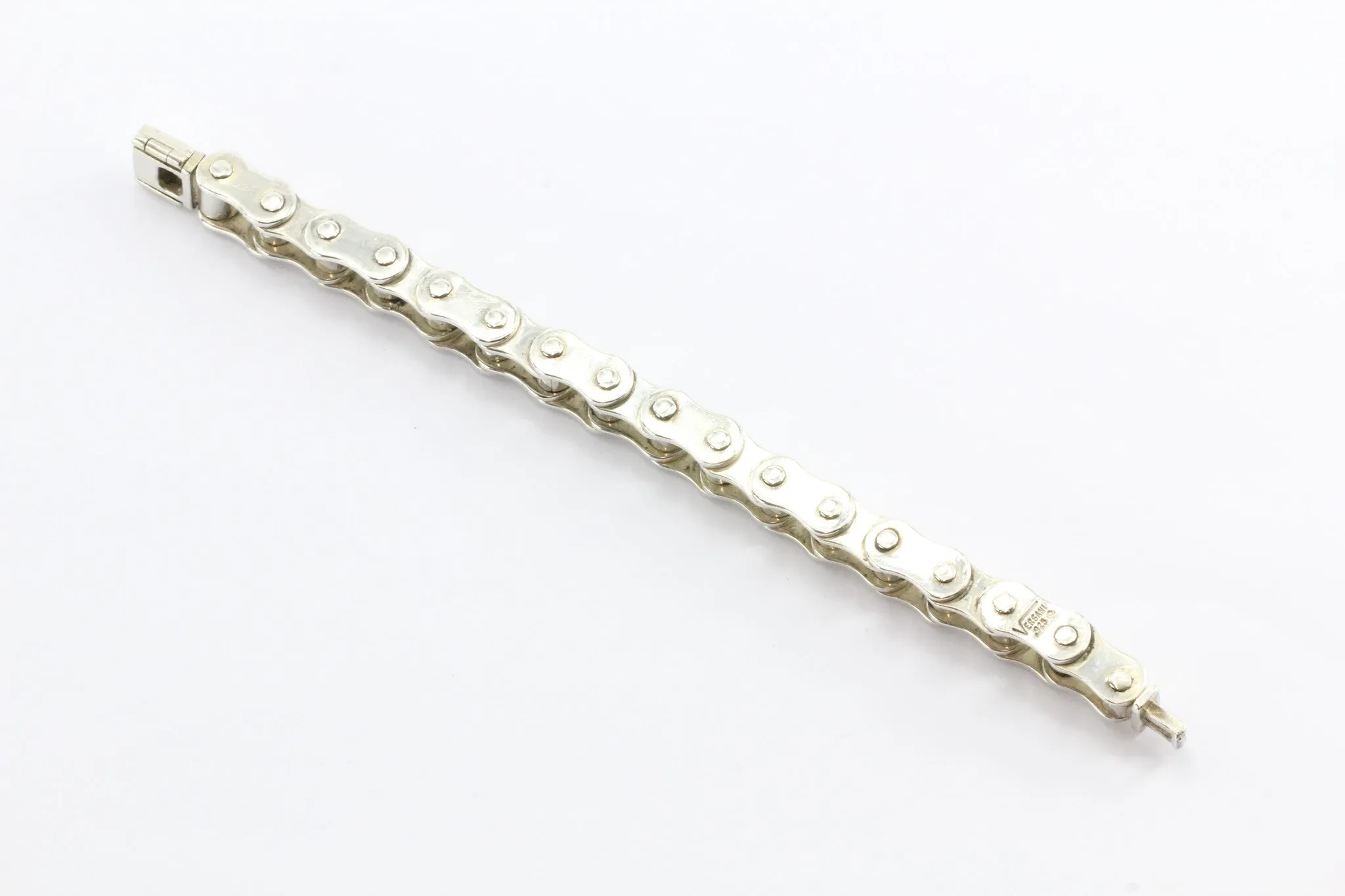 Versani Sterling Silver Heavy Bicycle Link Chain Bracelet 7.5"