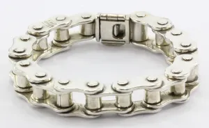 Versani Sterling Silver Heavy Bicycle Link Chain Bracelet 7.5"