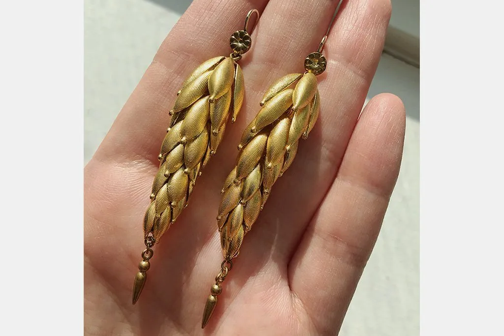 Victorian Pinchbeck Drop Earrings