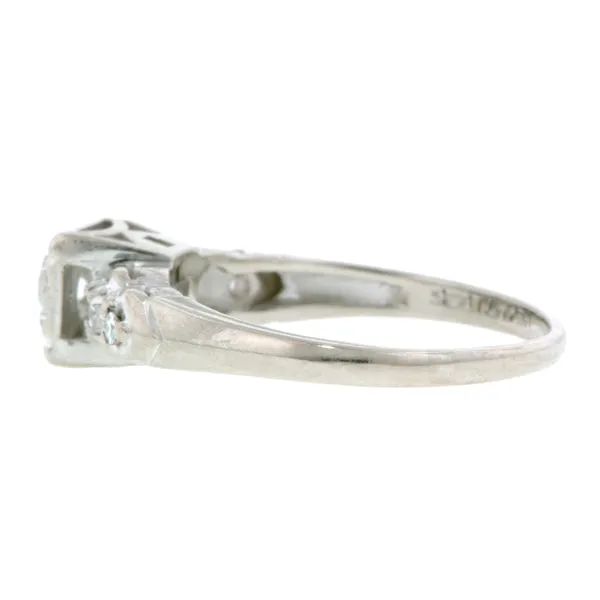 Vintage Engagement Ring, RBC 0.16ct