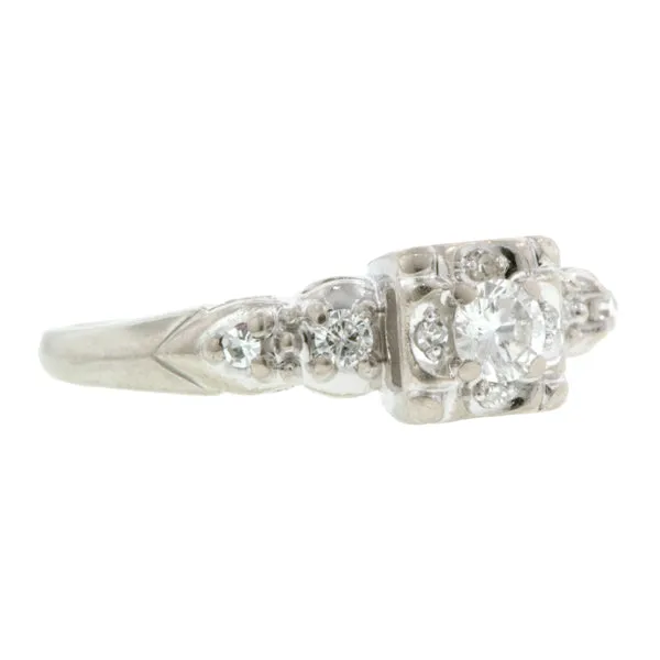 Vintage Engagement Ring, RBC 0.16ct