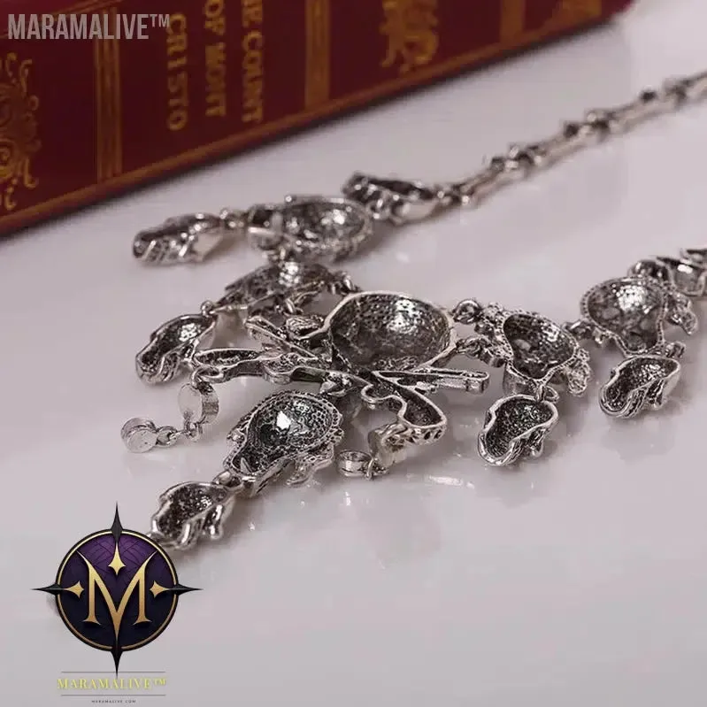 Vintage Pirate Skull Statement Necklace For Women 2023 Gothic Punk Skeleton Choker Necklace Collier Femme Bijoux