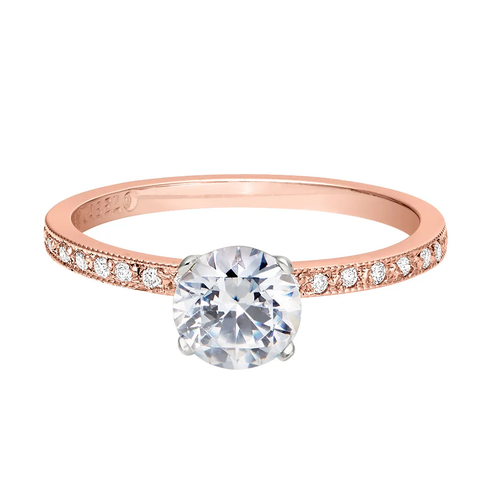 Vintage Style Diamond Band Engagement Rings