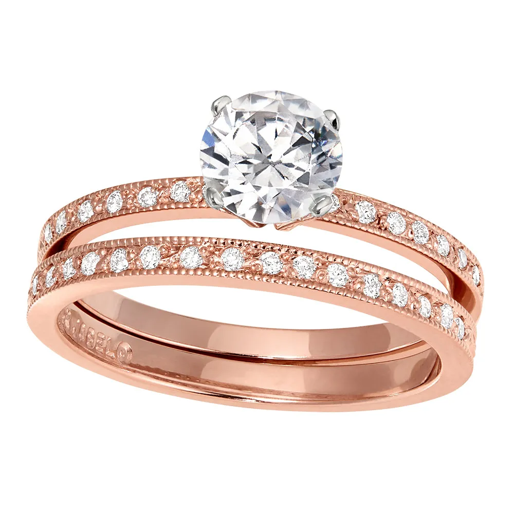 Vintage Style Diamond Band Engagement Rings